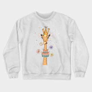 Birthday surprise giraffe Crewneck Sweatshirt